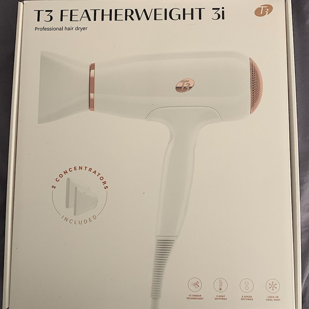Brand new, never opened, T3 Featherweight 3i Professional hair dryer.